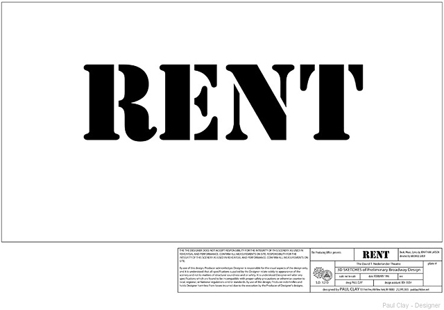 Paul Clay's 3D Model of the Set Design for the Broadway Production of RENT, Cover plate.