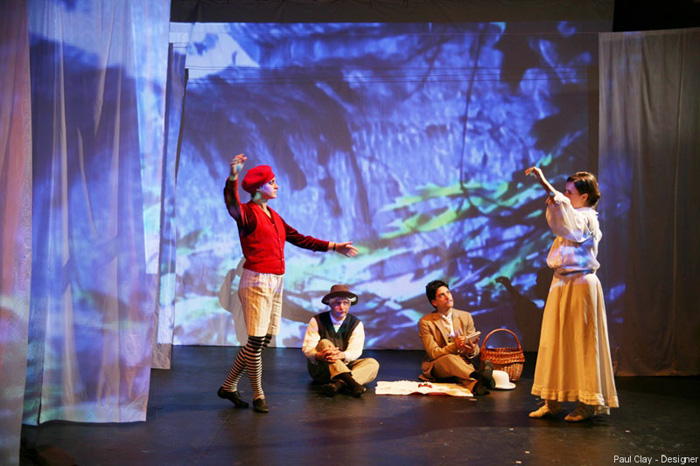 Paul Clay's Lighting Design, and Video Design, for Triple Shadow's production entitled Night Picnic, at La MaMa - Picnic reprise.