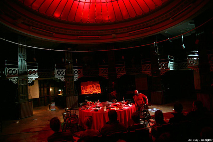 Paul Clay's Set Design, Lighting Design, and Video Design, for National Theatre Wales, Volcano Theatre, Welsh National Opera's co-production entitled Shelf Life at the Old Swansea Library, Wales, UK-18