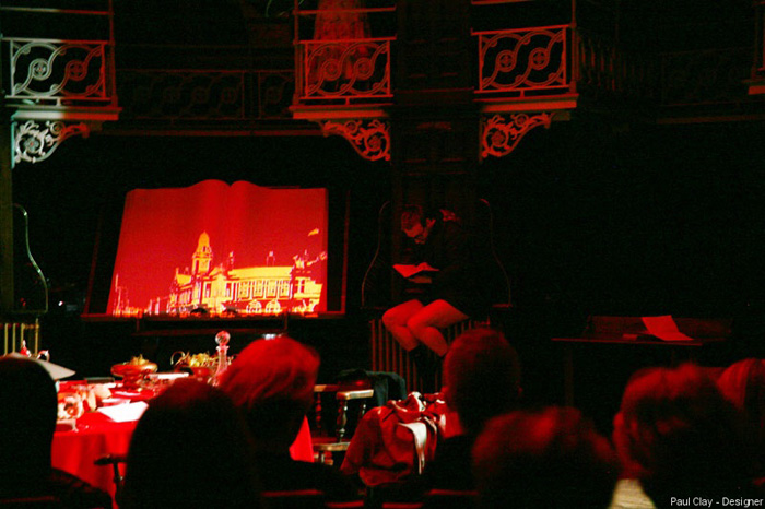 Paul Clay's Set Design, Lighting Design, and Video Design, for National Theatre Wales, Volcano Theatre, Welsh National Opera's co-production entitled Shelf Life at the Old Swansea Library, Wales, UK-19